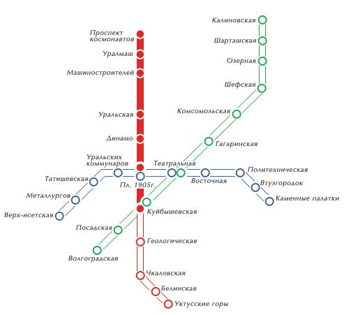 План метро екатеринбург